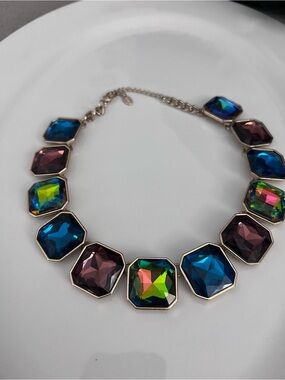 Zara Multi-Color Faceted Statement Necklace - Women Jewelry